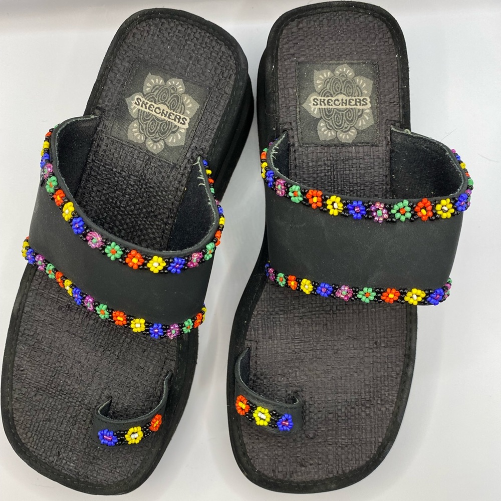 Y2K Beaded Platform Sandals